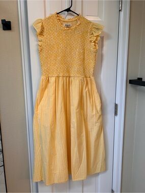 Boden 8P Yellow Smocked Dress